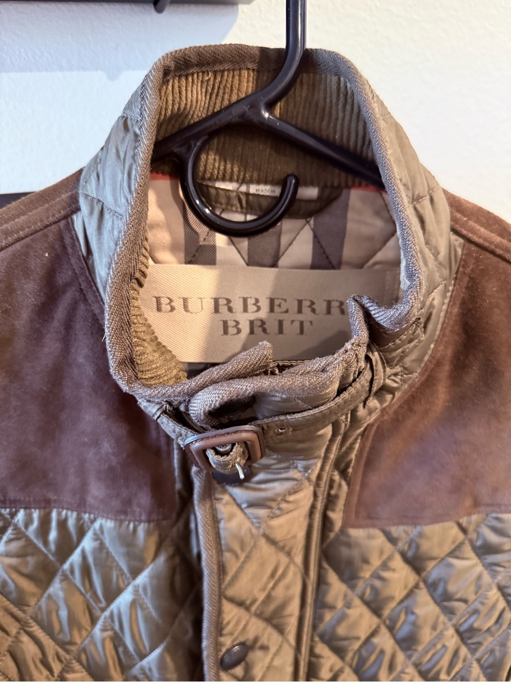 Burberry Quilted Olive and Brown Men's Performance Jacket